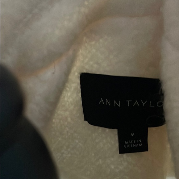 Ann Taylor Cream Pea Coat Wool Blend Structured - Picture 7 of 7